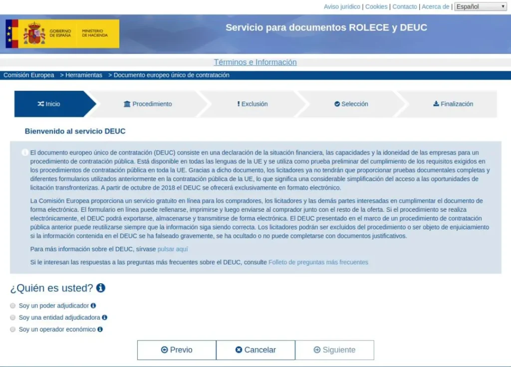 deuc - documento europeo único de contratación